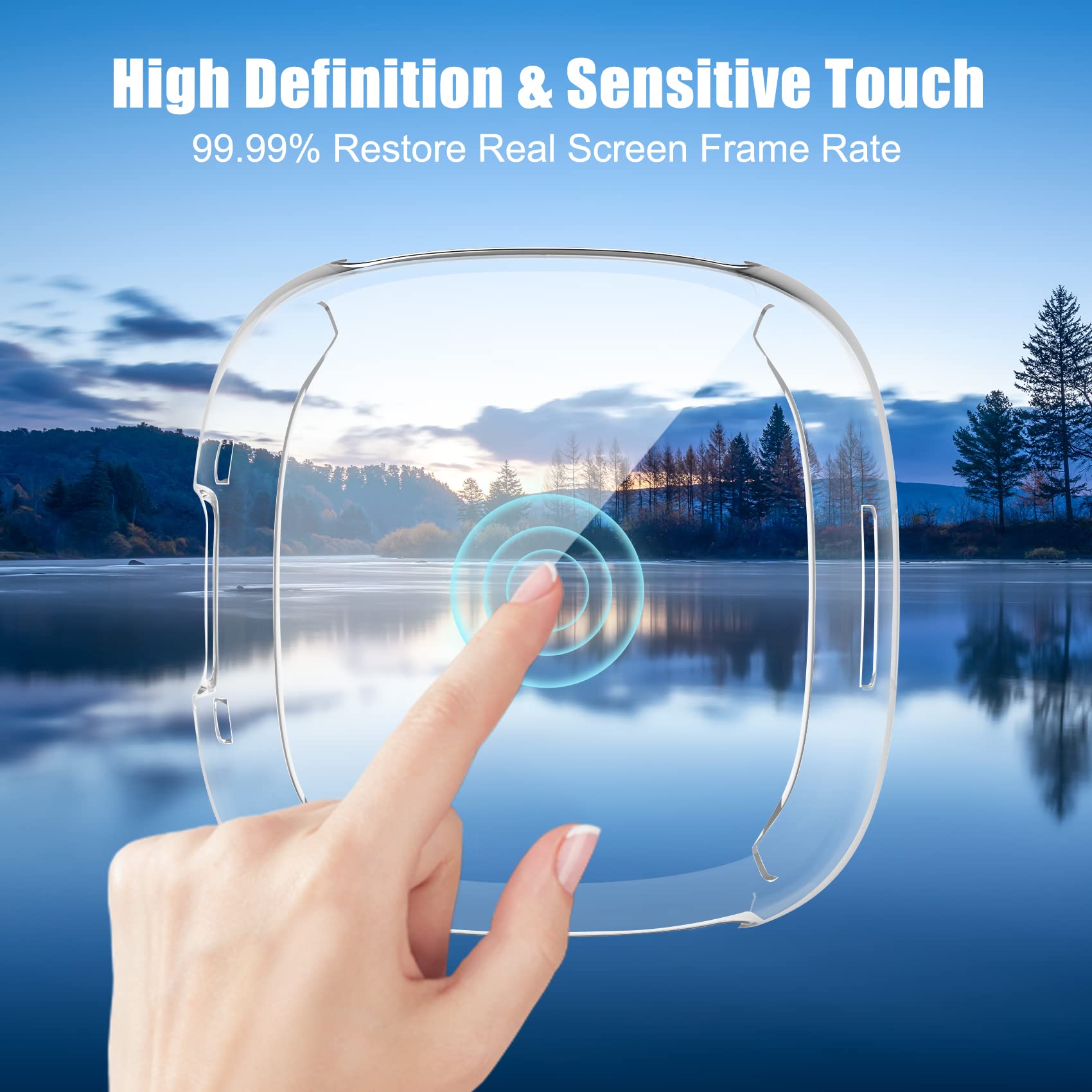 Kpyja Screen Protector Compatible With Fitbit Sense 2/Versa 4 Case, Soft Tpu Plated Case All-Around Protective Screen Full Cover